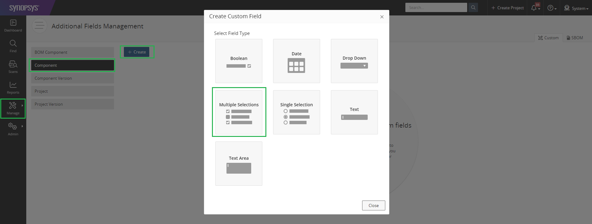 Create Language custom field
